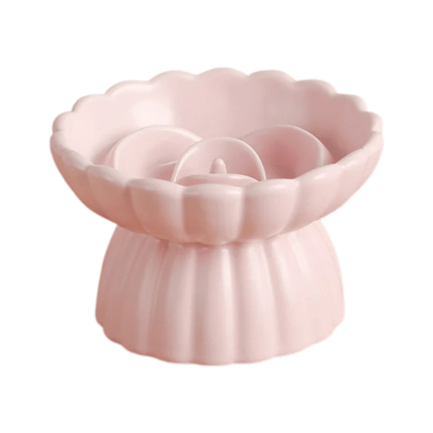 Ceramic Slow Feeder Dog Bowl and Elevated Cat Bowl - Flower Shaped Design for Healthy Eating 8