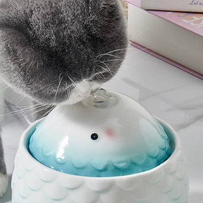Ceramic Water Fountain for Pets – Automatic Fresh Water Dispenser for Cats and Small Dogs 3