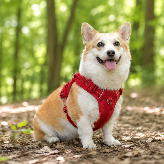 Durable Adjustable Waterproof Dog Harness with Reflective Strips – Comfortable Fit for All Breeds, PU Leather and Nylon