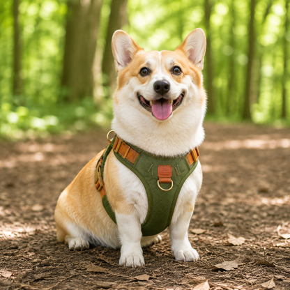 Durable Adjustable Waterproof Dog Harness with Reflective Strips – Comfortable Fit for All Breeds, PU Leather and Nylon
