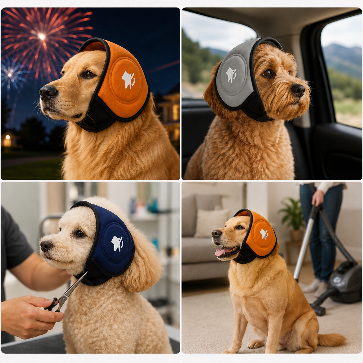 Dog Ear Muffs for Noise Reduction with Adjustable Fit – Soft Padded Ear Protection for Dogs During Fireworks and Thunderstorms