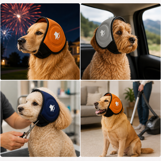 Dog Ear Muffs for Noise Reduction with Adjustable Fit – Soft Padded Ear Protection for Dogs During Fireworks and Thunderstorms