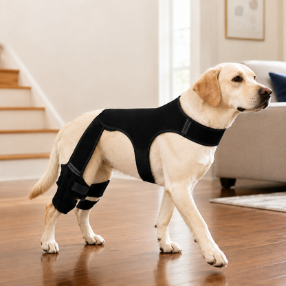 Dog Knee Brace for Rear Leg Support – Adjustable Anti-Slip Wrap for Senior Dogs with Reflective Safety