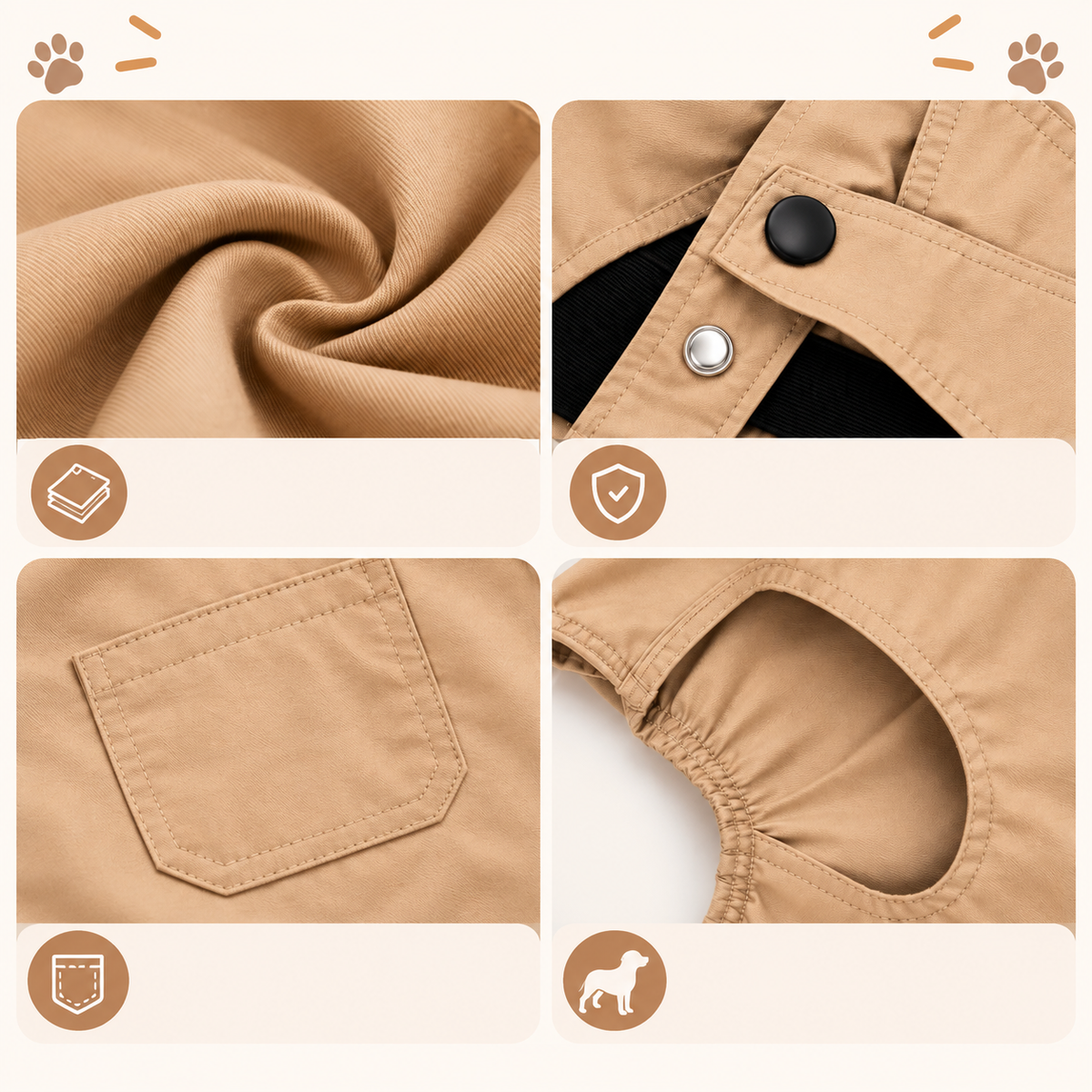 Dog Clothes Overalls for French Bulldogs + Adjustable Straps + Comfortable Utility Style + Outdoor Adventure Ready