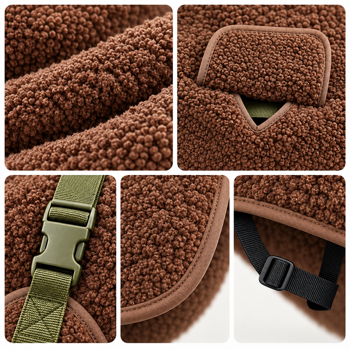 Sherpa Fleece Dog Coat for Winter with Adjustable Fit and Leash Opening – Warm Outdoor Jacket