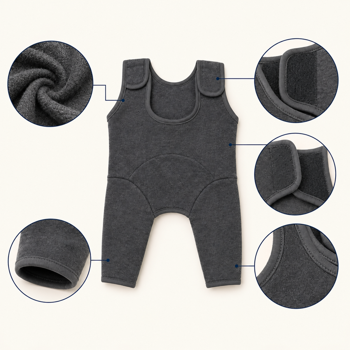 Dog Recovery Suit for Front Legs with Adjustable Fit – Soft Barrier for Licking Deterrence – Available in Black and Gray