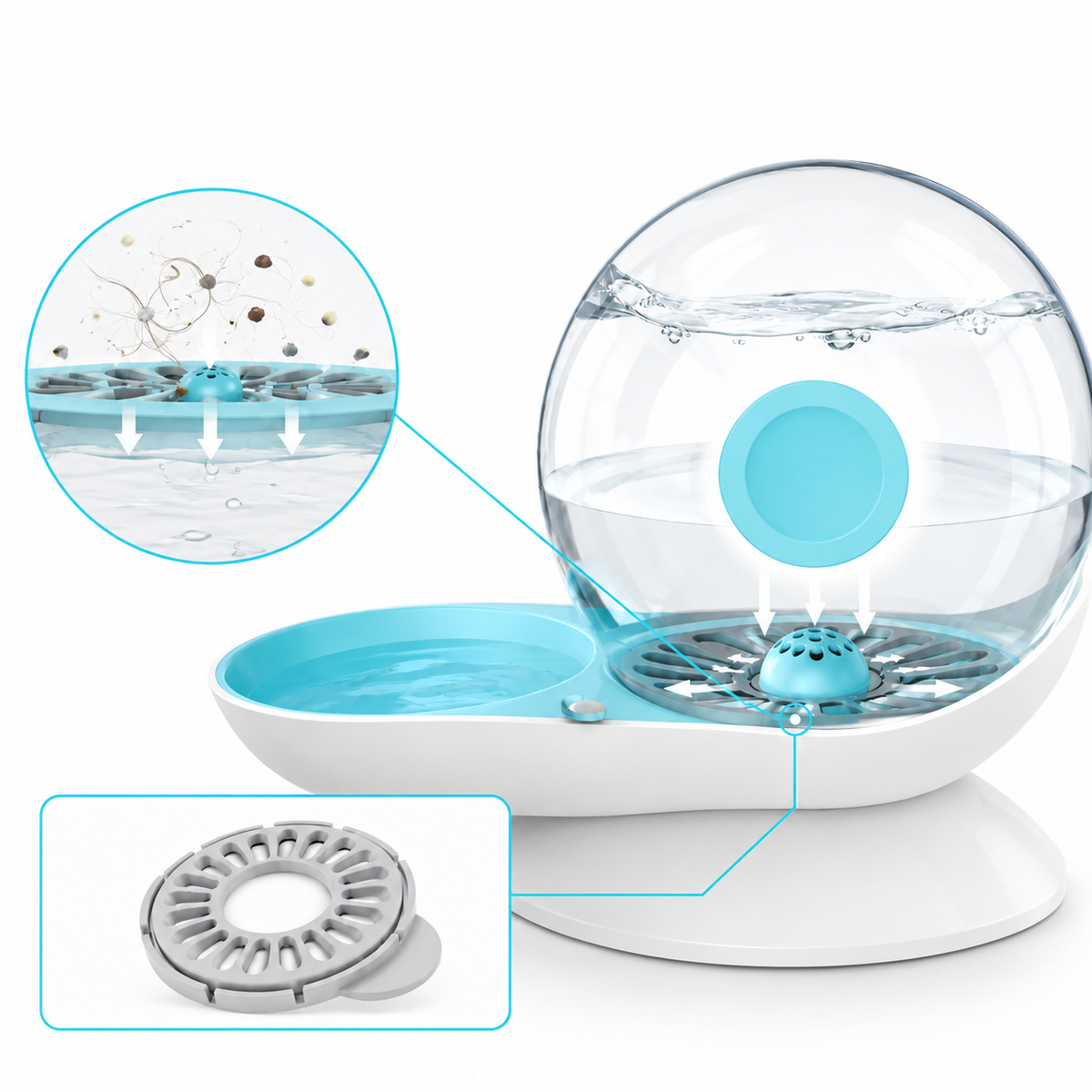 Gravity Pet Waterer with Automatic Refill System – 2.8L Water Fountain for Cats and Small Dogs