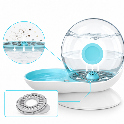 Gravity Pet Waterer with Automatic Refill System – 2.8L Water Fountain for Cats and Small Dogs