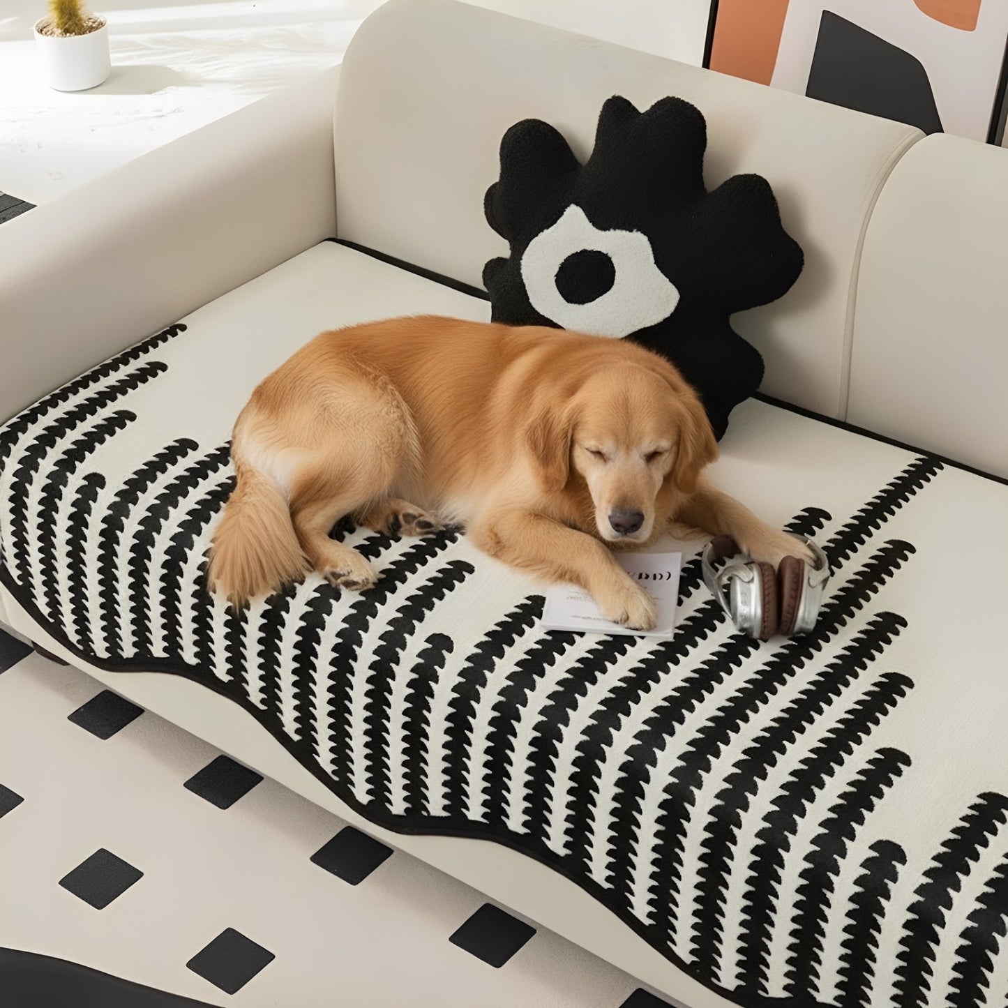 Chenille Chevron Sofa Cover – Stylish Protection Against Dirt and Scratches for Modern Interiors 0