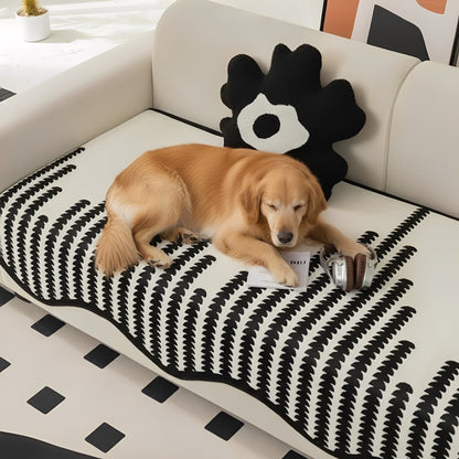 Chenille Chevron Sofa Cover – Stylish Protection Against Dirt and Scratches for Modern Interiors 0