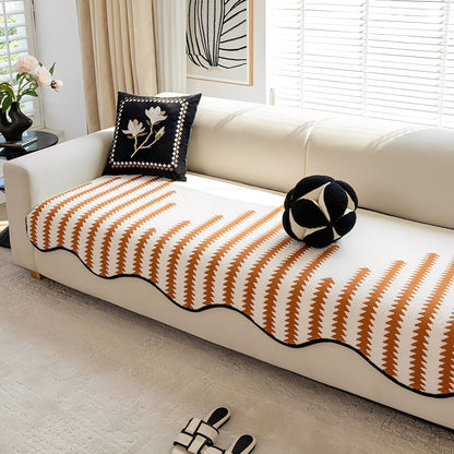 Chenille Chevron Sofa Cover – Stylish Protection Against Dirt and Scratches for Modern Interiors 7