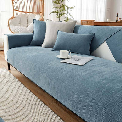 Chenille Fabric Furniture Protector with Non-Slip Design and Fishbone Texture – Multiple Sizes Available 11