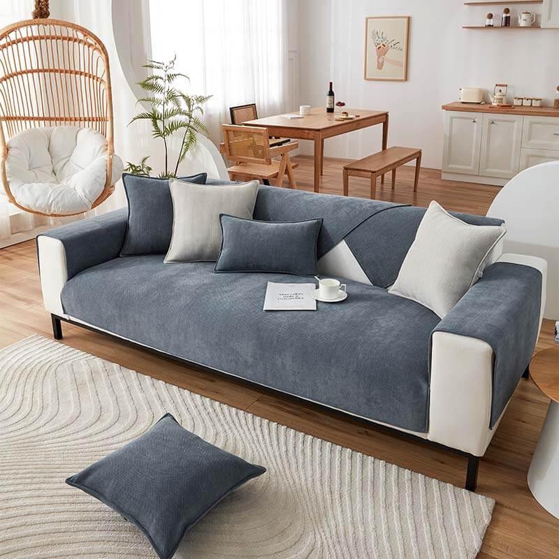 Chenille Fabric Furniture Protector with Non-Slip Design and Fishbone Texture – Multiple Sizes Available 7