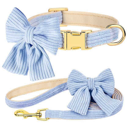 Chic Bowtie Dog Collar and Leash Set for Small to Medium Dogs - Stylish, Adjustable Collar Leash Set for Daily Walks and Special Occasions 6
