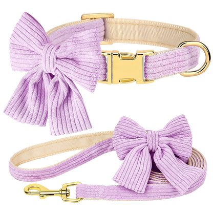 Chic Bowtie Dog Collar and Leash Set for Small to Medium Dogs - Stylish, Adjustable Collar Leash Set for Daily Walks and Special Occasions 7
