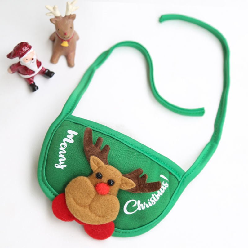 Christmas Dog Bathing Hat and Bib Set – Festive Red Santa or Green Christmas Tree Design, Adjustable Fit for Holiday Photos 6