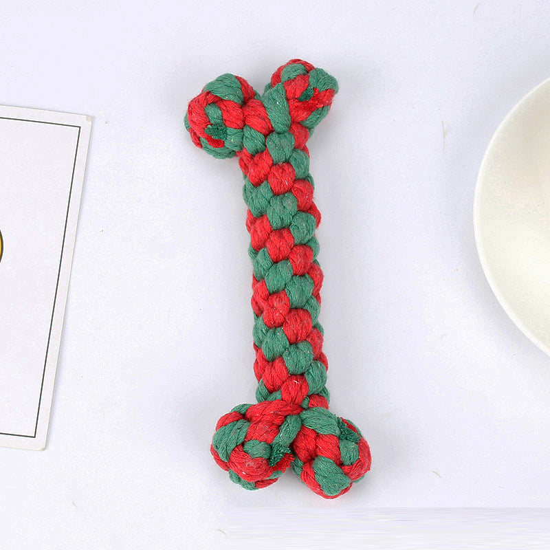 Christmas Dog Toy Set for Teeth Cleaning – Chew, Rope, and Squeaky Toys 6