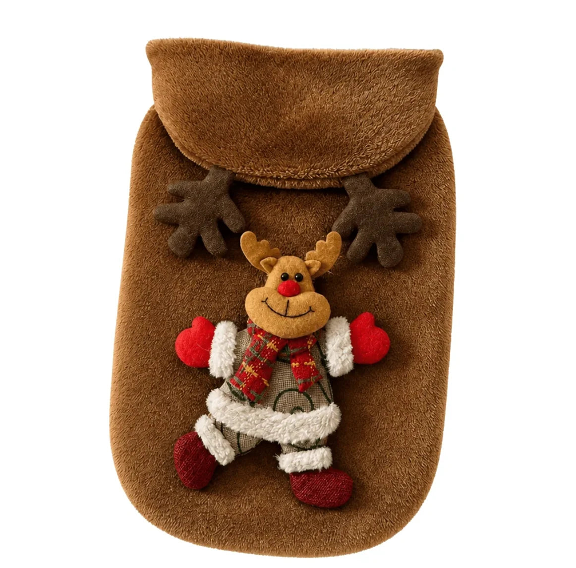 Christmas Pet Hoodie for Dogs and Cats made of soft plush fabric featuring festive designs of Santa, a snowman, and reindeer, perfect for holiday celebrations 12