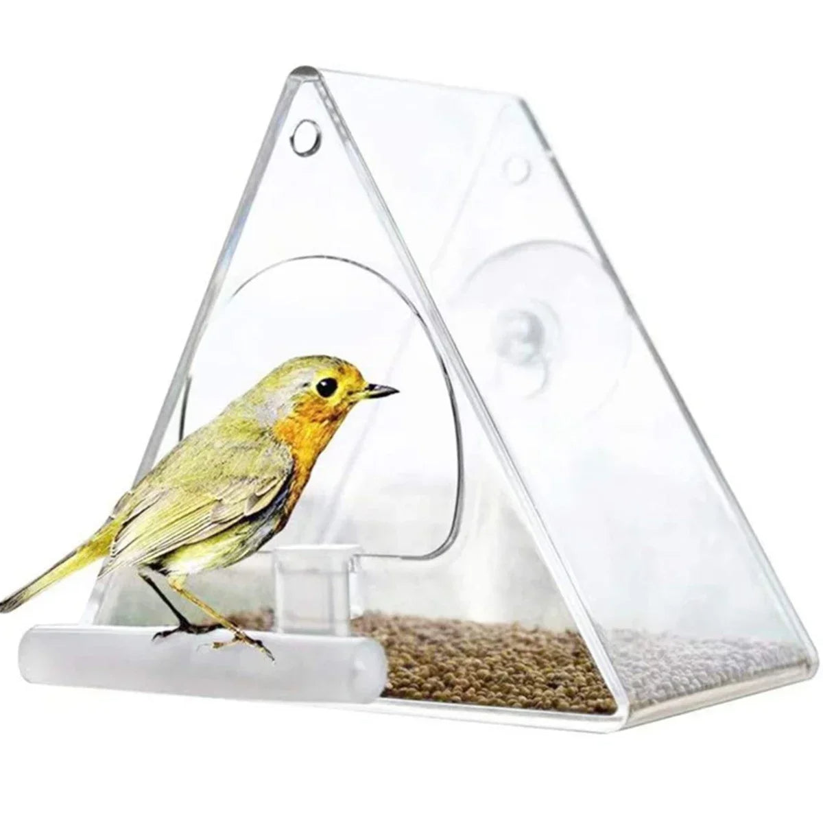 Clear Acrylic Hanging Bird Feeder for Hummingbirds – Durable, Weather-Resistant Design with Easy Suction Cup Mounting 1