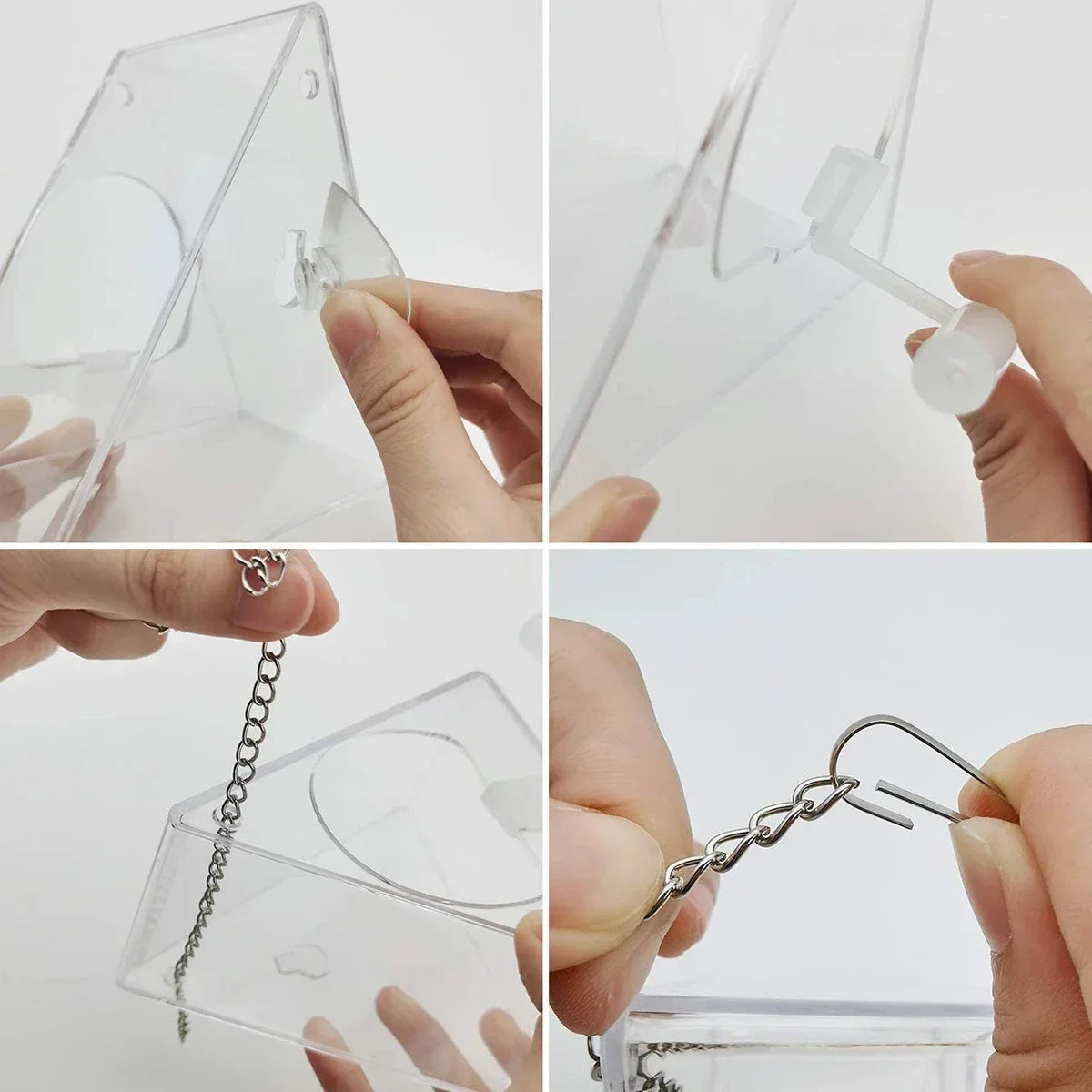 Clear Acrylic Hanging Bird Feeder for Hummingbirds – Durable, Weather-Resistant Design with Easy Suction Cup Mounting 2