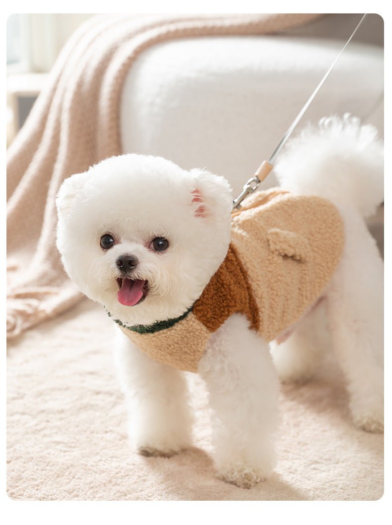 Color Block Dog Vest in Wool Blend – Stylish and Warm Pet Apparel with Zipper Closure and D-Ring for Leash Attachment 2