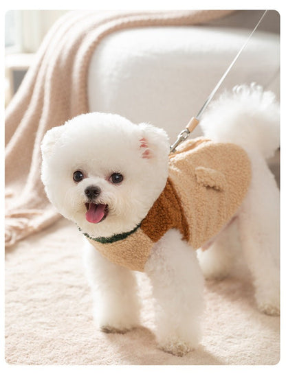 Color Block Dog Vest in Wool Blend – Stylish and Warm Pet Apparel with Zipper Closure and D-Ring for Leash Attachment 2