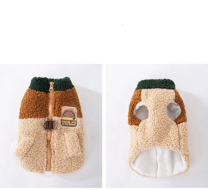 Color Block Dog Vest in Wool Blend – Stylish and Warm Pet Apparel with Zipper Closure and D-Ring for Leash Attachment 7