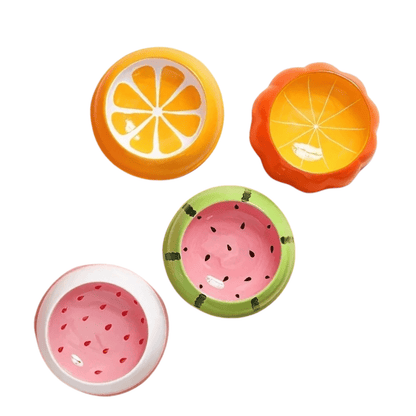 Colorful Ceramic Pet Bowls for Cats and Small Dogs – Fruit-Shaped Watermelon and Strawberry Design, Dishwasher Safe, Non-Slip 1