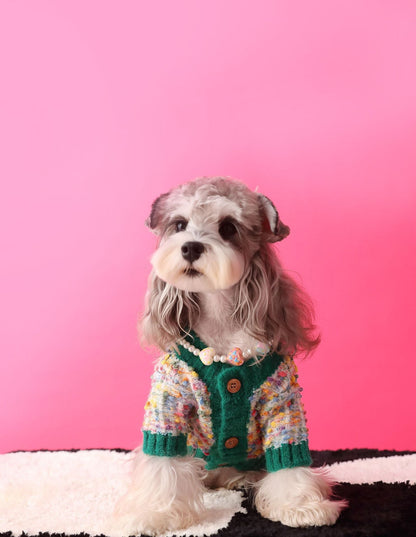 Colorful Dotted Dog Cardigan for Small to Medium Breeds – Cozy and Stylish Pet Wear, Machine Washable 3