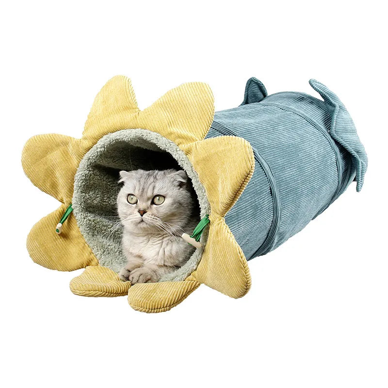 Colorful Flower-Shaped Cat Tunnel Toy – Soft Durable Cat Play Tunnel for Hiding Relaxing and Fun Activities 0