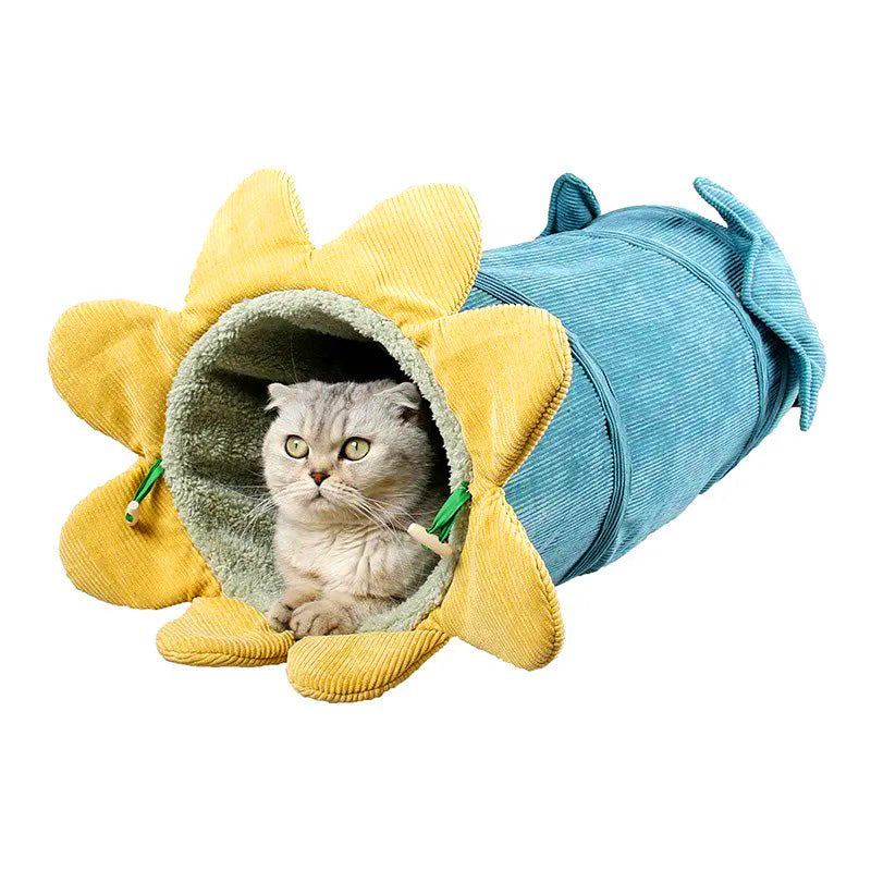 Colorful Flower Cat Tunnel Toy – Soft, Durable Fabric Play Tunnel for Cats, Fun Hideaway and Relaxation Spot 0