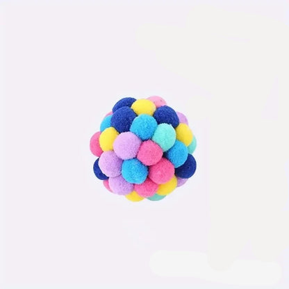 Colorful Plush Cat Balls Set – Durable Nylon and Soft Materials for Interactive Play, Perfect Kitten and Cat Toys 0