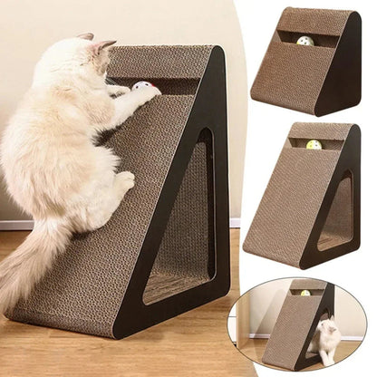 Compact Cat Scratching Board with Rotating Toy Ball – Durable and Space-Saving Design for Active Play 2