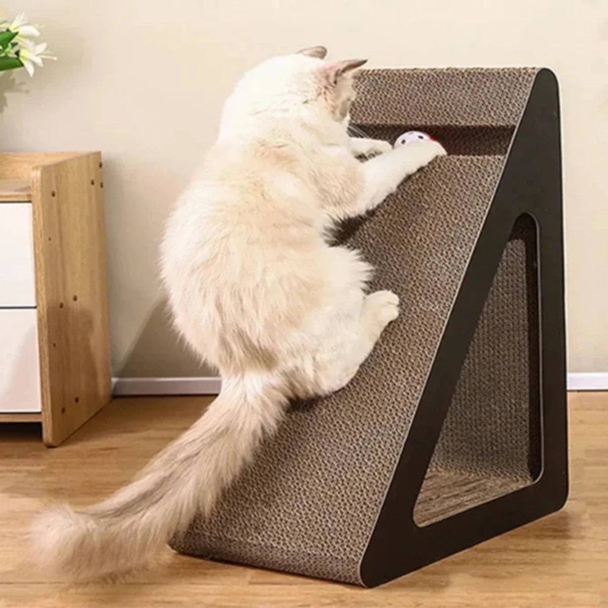 Compact Cat Scratching Board with Rotating Toy Ball – Durable and Space-Saving Design for Active Play 3