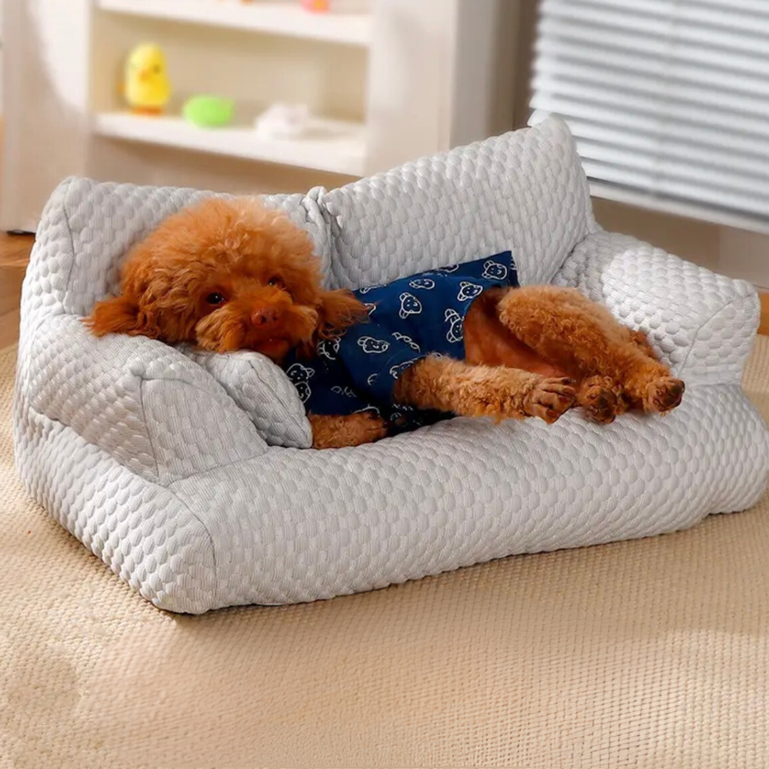 Cooling Dog Couch Bed with Breathable Fabric and Ergonomic Support for All Dog Sizes - Ideal for Summer Comfort 1