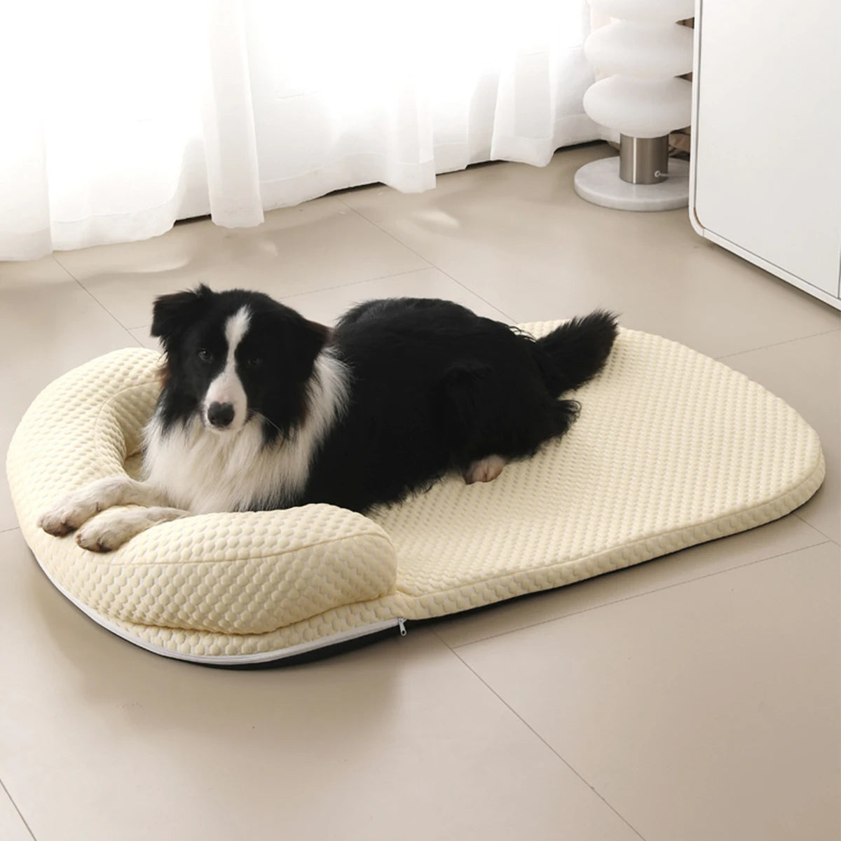 Cooling Ice Silk Dog Bed with 3D Sponge Cushion and Matching Pillow – Perfect for Summer Relaxation 2