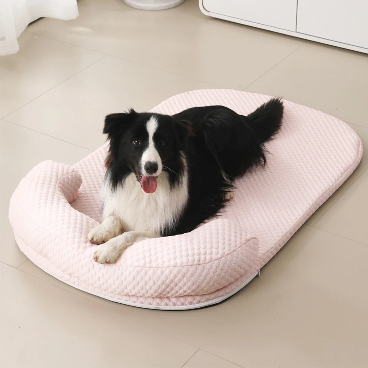 Cooling Ice Silk Dog Bed with 3D Sponge Cushion and Matching Pillow – Perfect for Summer Relaxation 4