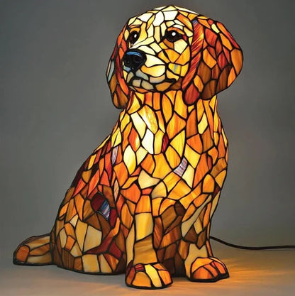 Cordless decorative lamp featuring a golden retriever design, emitting a soft ambient glow, perfect as a battery-powered indoor accent light. 2