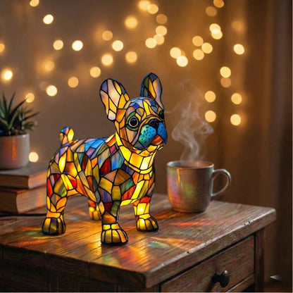 Cordless French Bulldog lamp featuring a high-shine finish and ambient glow, designed with a modern aesthetic for stylish home decor. 0