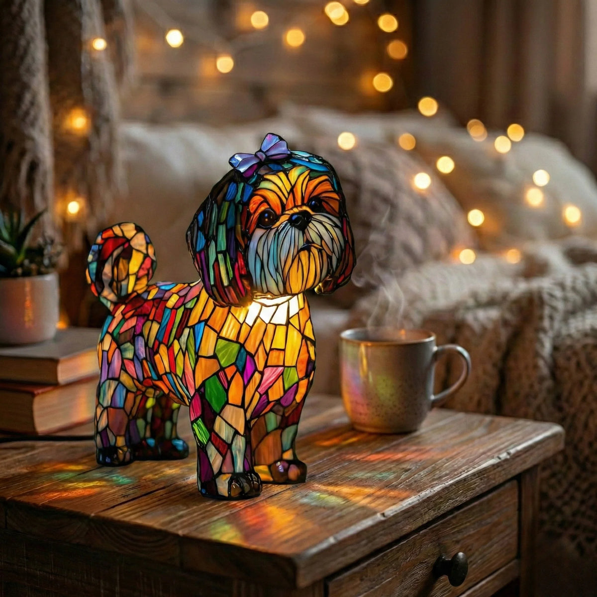 Cordless LED table lamp featuring a unique sculptural design, perfect for modern ambient lighting on a bedside table or desk. 0