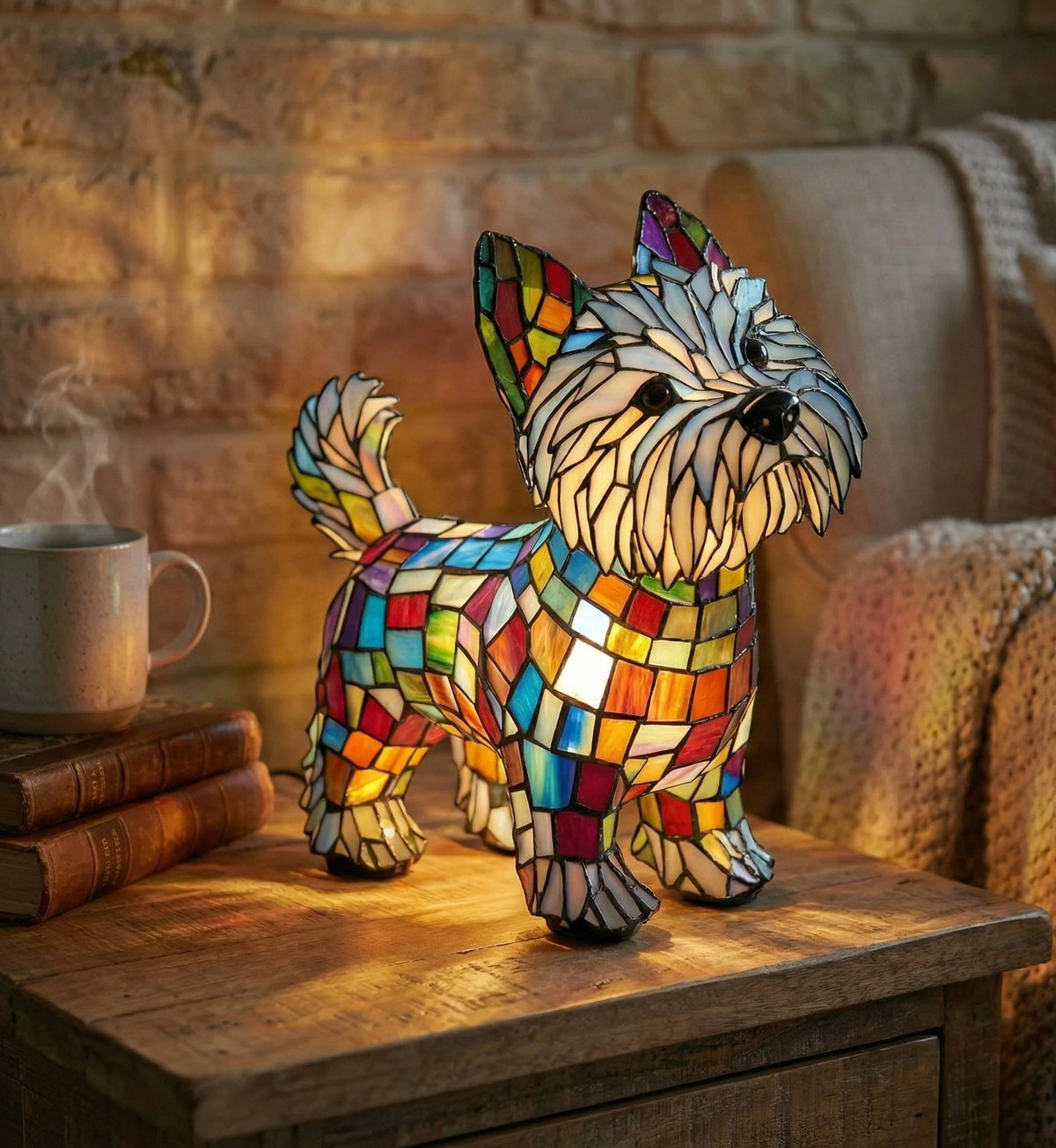 Cordless table lamp featuring warm LED light, modern artistic design, and a high-shine finish, perfect for home decor or office use. 3