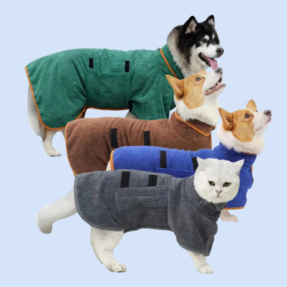 CozyDry Pet Bathrobe – Quick Drying and Absorbent for Dogs and Cats 0
