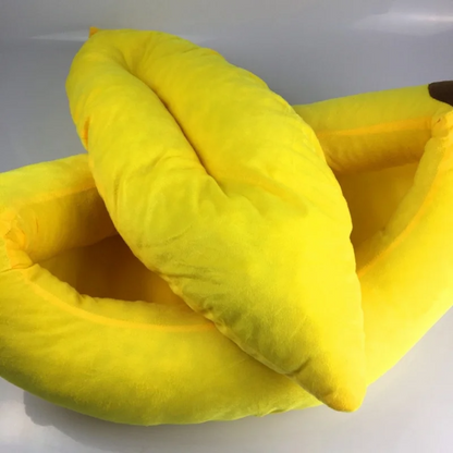 Cozy Banana-Shaped Pet Bed with Soft Plush Cushion and Removable Liner for Cats and Small Dogs 2