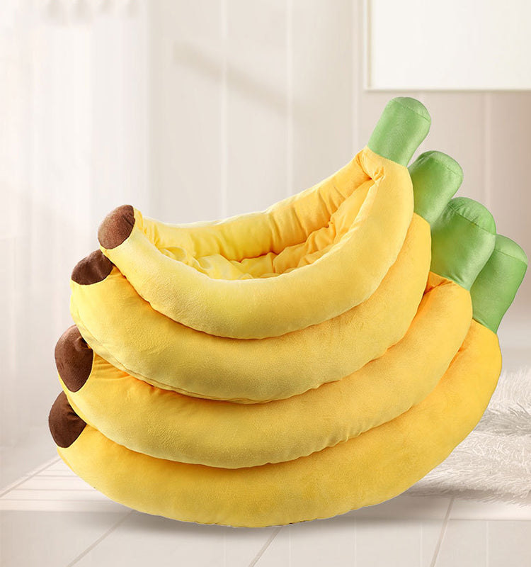 Cozy Banana-Shaped Pet Bed with Soft Plush Cushion and Removable Liner for Cats and Small Dogs 3
