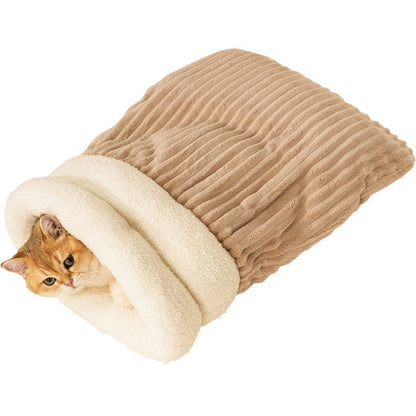 Cozy Cat Bed Sleeping Bag, Plush and Portable Pet Bed, Machine Washable, Ideal for Small to Medium Cats 0
