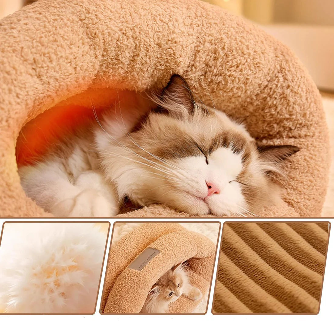 Cozy Cat Bed Sleeping Bag, Plush and Portable Pet Bed, Machine Washable, Ideal for Small to Medium Cats 3