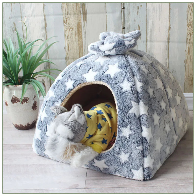 Cozy Cat House and Pet House for Small Dogs – Plush, Enclosed Retreat with Removable Cushion for Ultimate Comfort 0