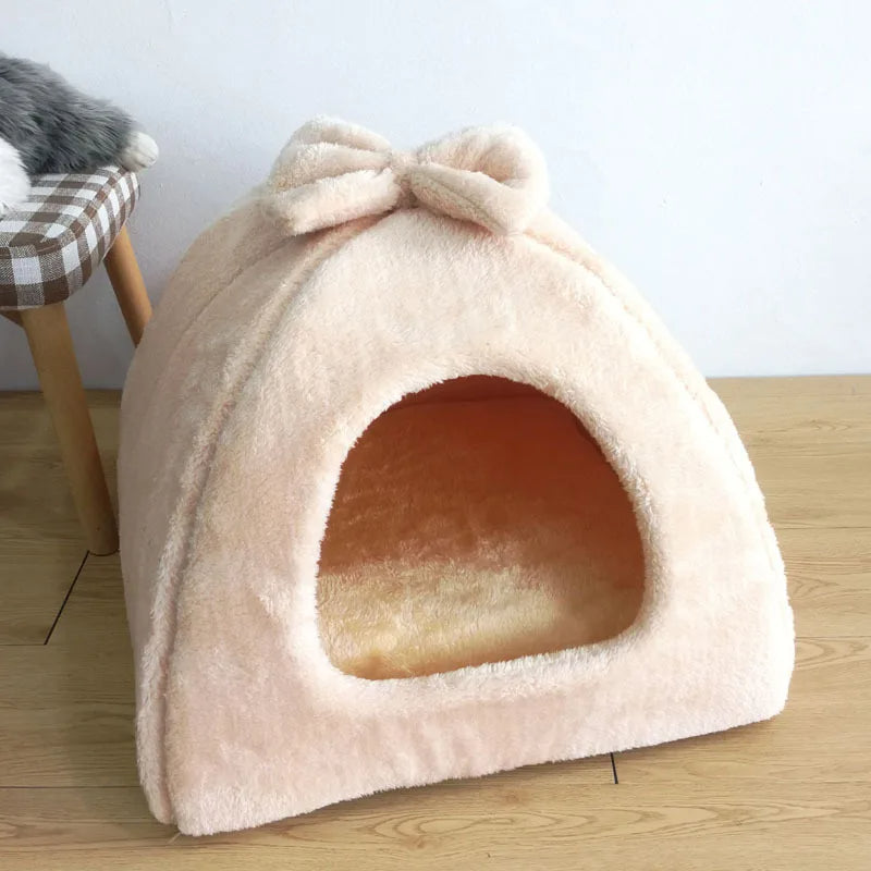 Cozy Cat House and Pet House for Small Dogs – Plush, Enclosed Retreat with Removable Cushion for Ultimate Comfort 4