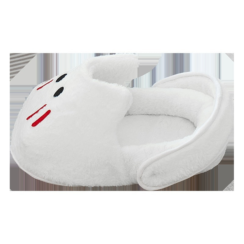 Cozy Cat Nest Bed with Bunny Slipper Design – Soft Plush Cotton Filling 1