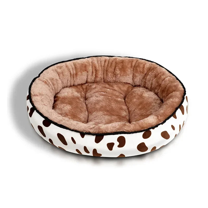 Cozy Dog Bed with Soft Cushion and Modern Dots Design – Non-Slip Base 0